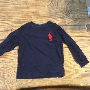 Polo by Ralph Lauren Blue Long Sleeve Tee with Red Logo